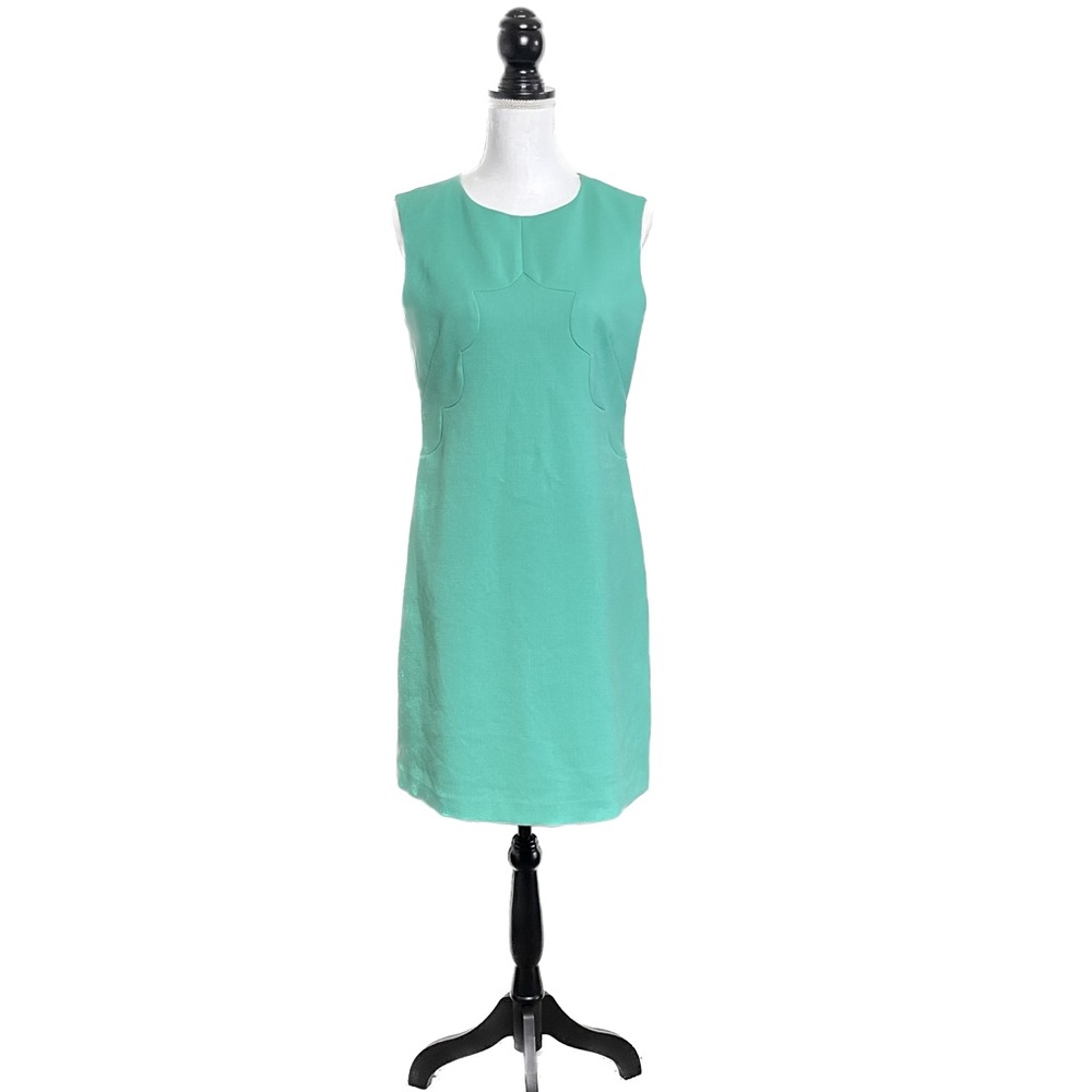 Elize J Collection 10 Mint Green Sleeveless Sheath Dress  Short Scoop Neck Solid